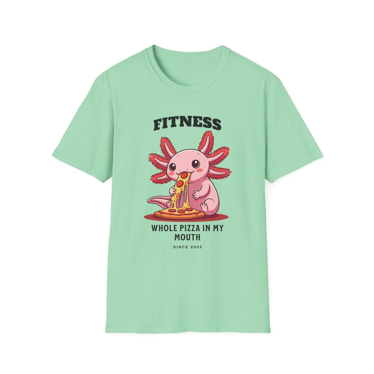 Fitness Axolotl Pizza T-Shirt for Gym Lovers