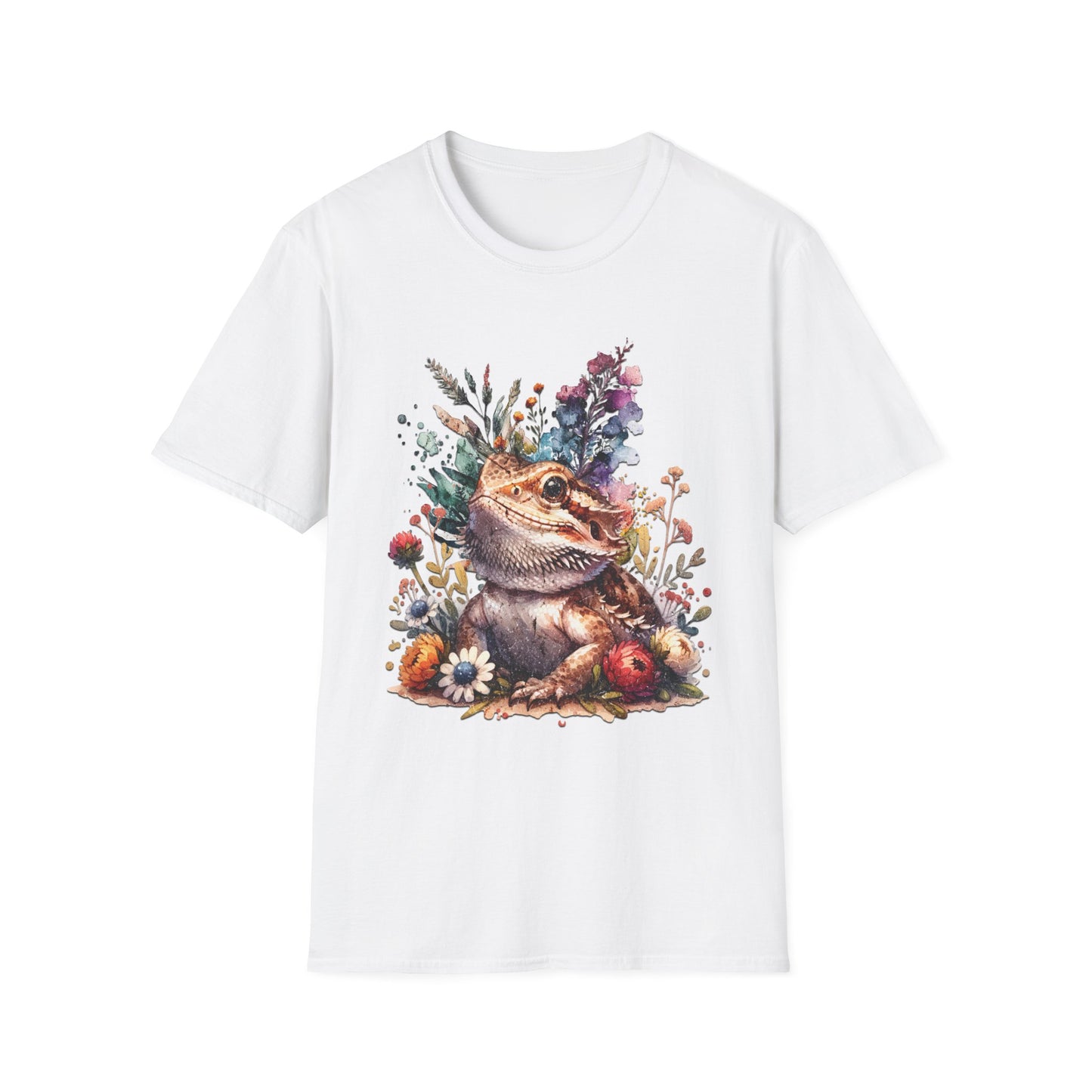 Bearded Dragon Botanical Unisex Softstyle Graphic Tee