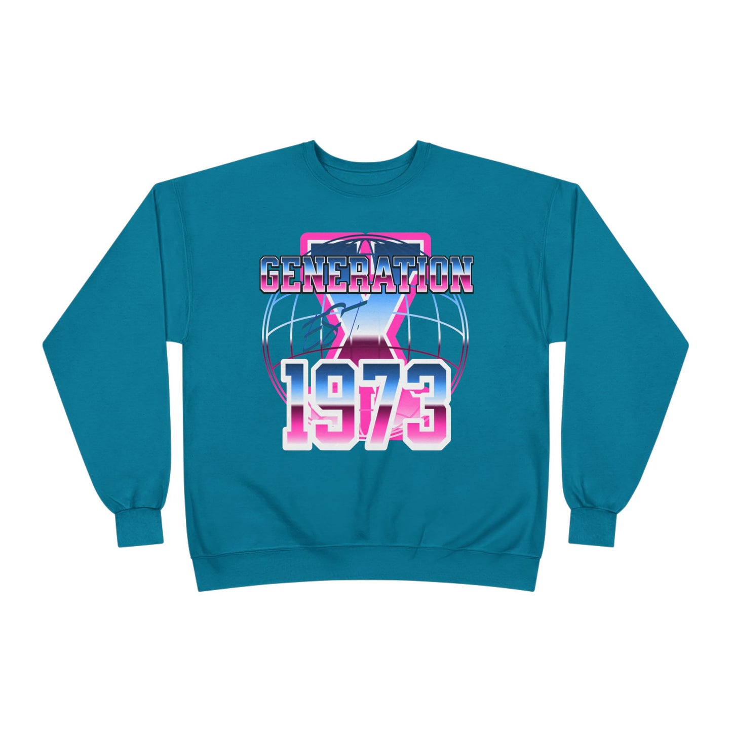 Retro Generation 1973 Crewneck Sweatshirt, Unisex Sweatshirt, Eco-Friendly Fashion, Vintage Style Wear, Gift for Gen X Enthusiasts