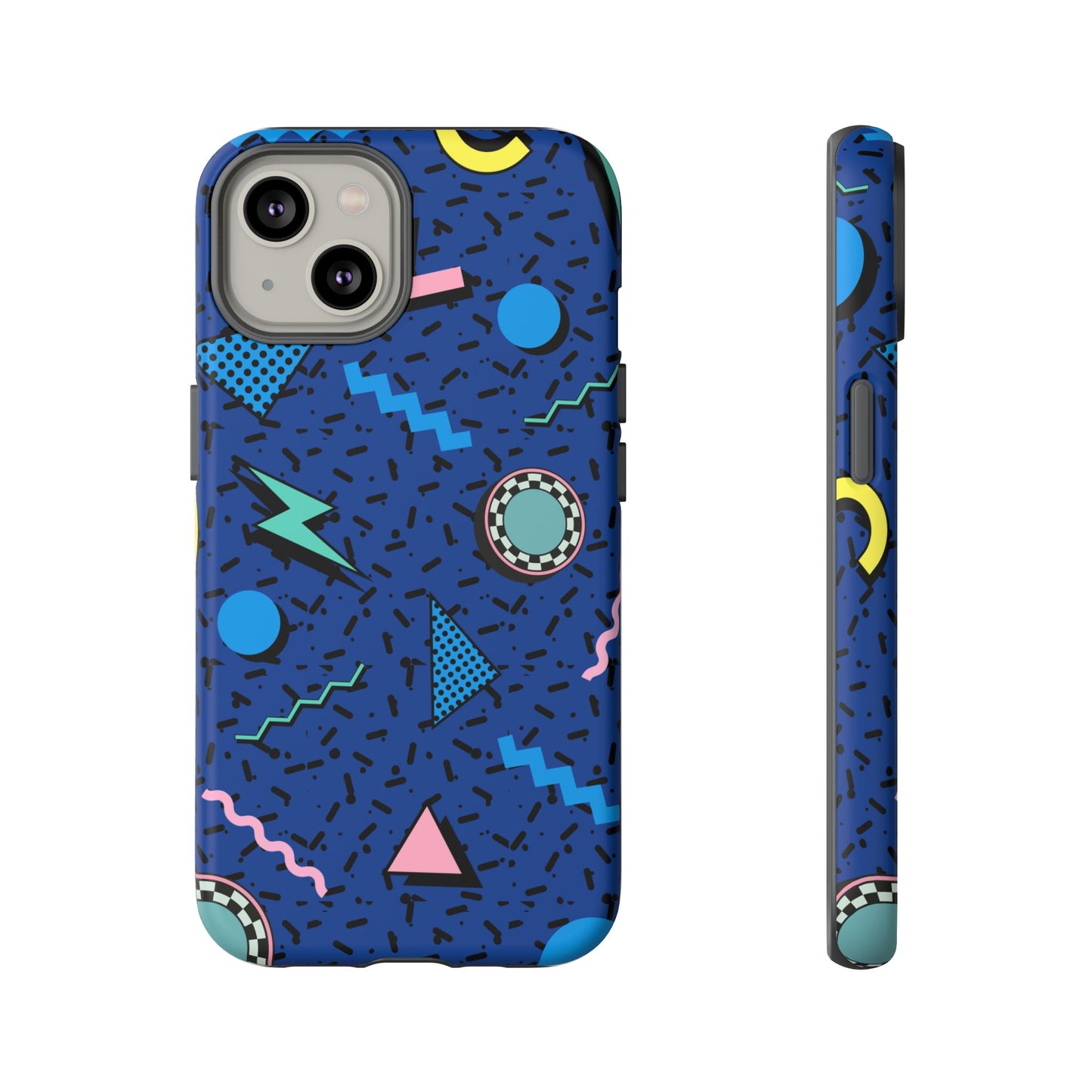 Blue Colorful Retro Phone Case, Tough On-the-Go Accessory, Unique Gift for Teenagers, Fun Pop Culture Aesthetic, Vibrant Phone Protection