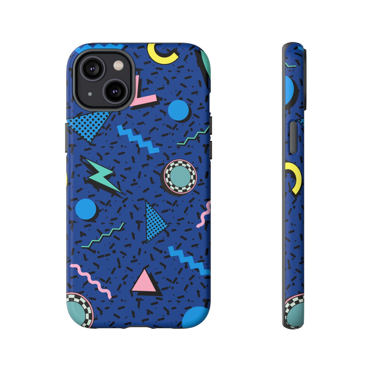 Blue Colorful Retro Phone Case, Tough On-the-Go Accessory, Unique Gift for Teenagers, Fun Pop Culture Aesthetic, Vibrant Phone Protection