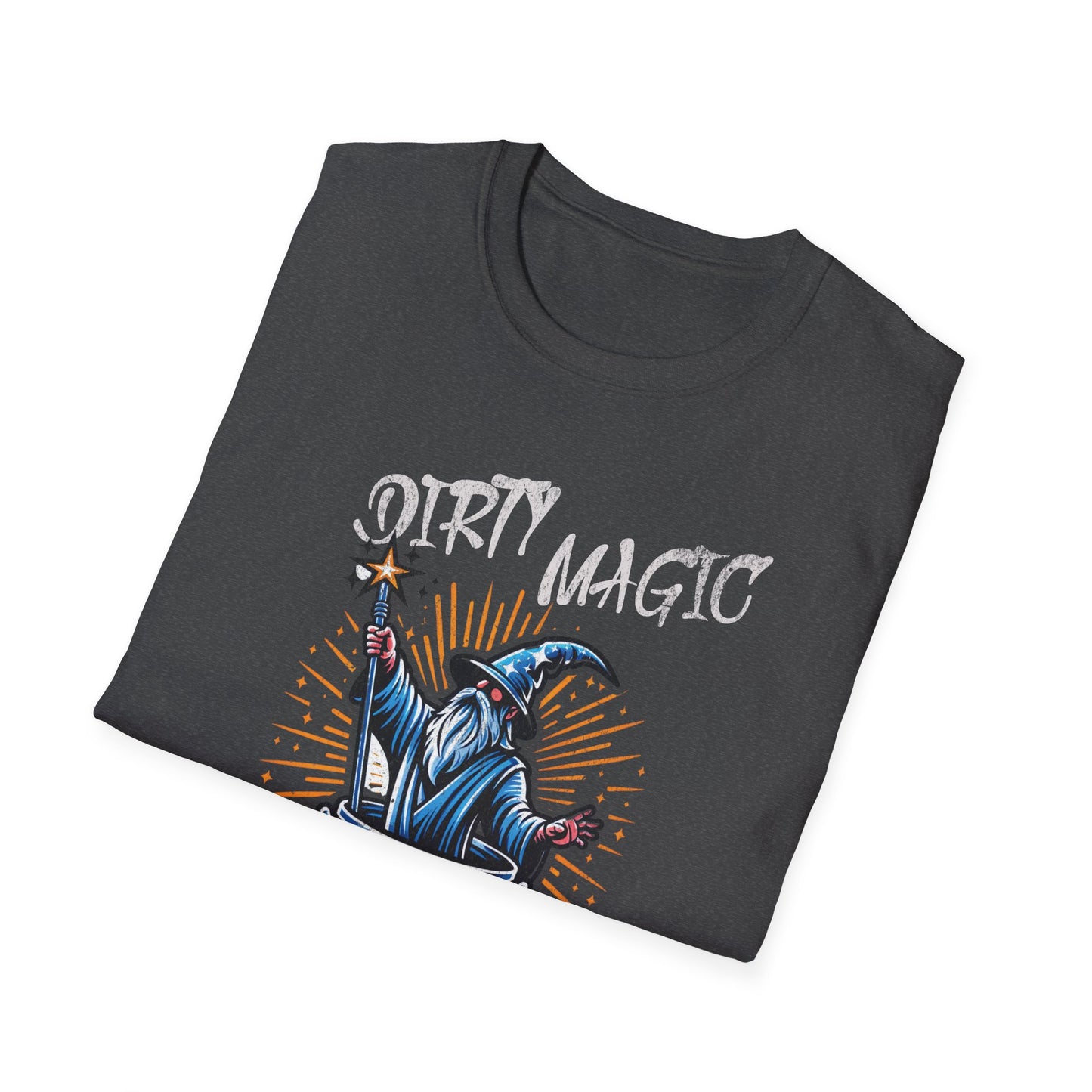 Fake Bands Dirty Magic World Tour Unisex Softstyle T-Shirt, Wizard Shirt, Fantasy Clothing, Gift for Wizards, Men's & Women's Tee