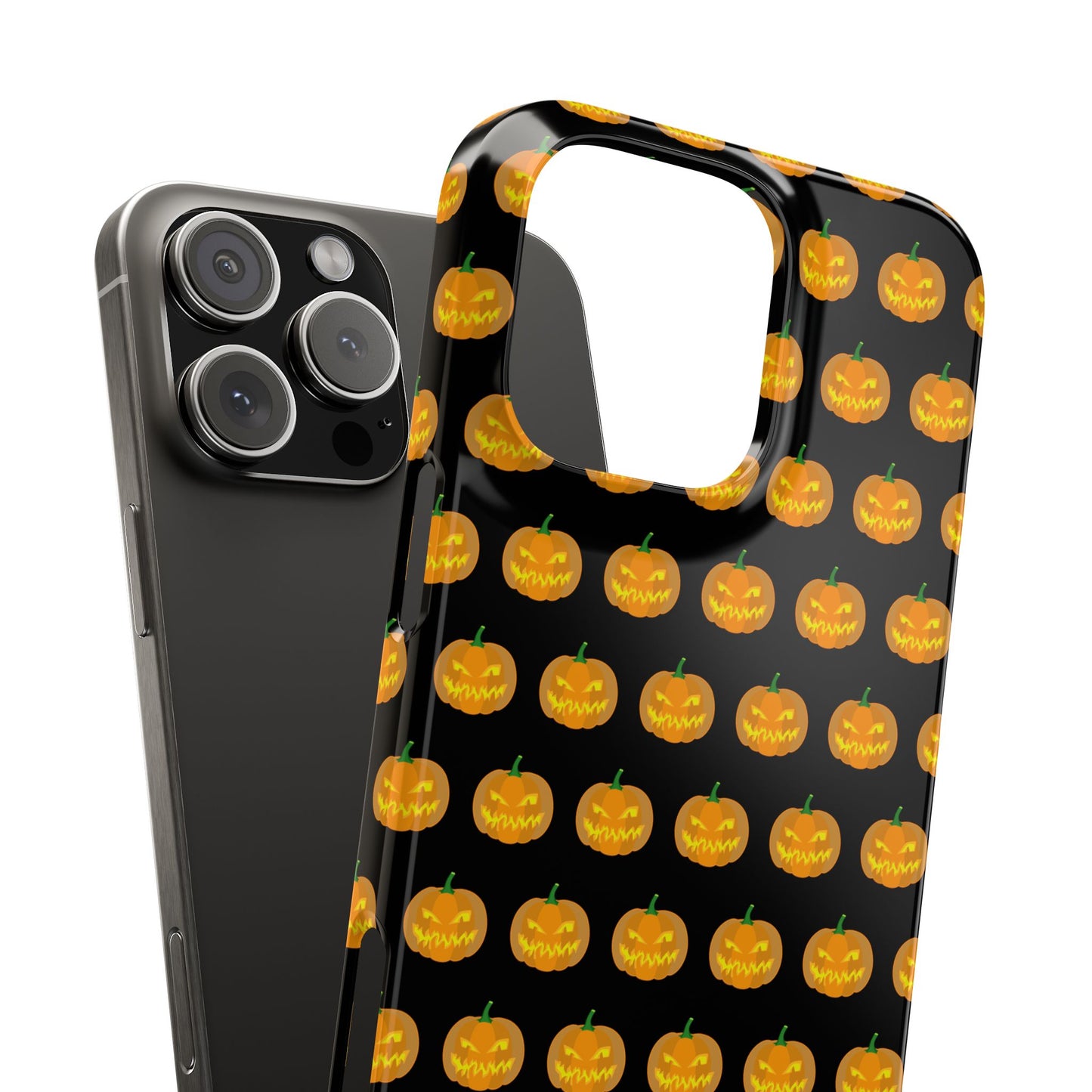 Halloween Pumpkin Slim Phone Cases, Fall Accessories, Cute Cell Phone Covers, Festive Gifts for Halloween Lovers, Seasonal Decor