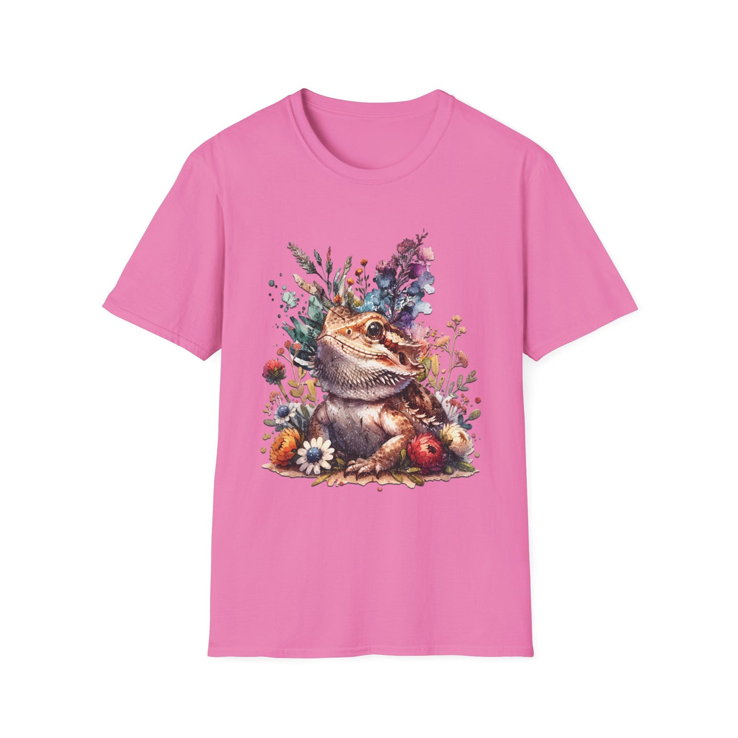 Bearded Dragon Botanical Unisex Softstyle Graphic Tee
