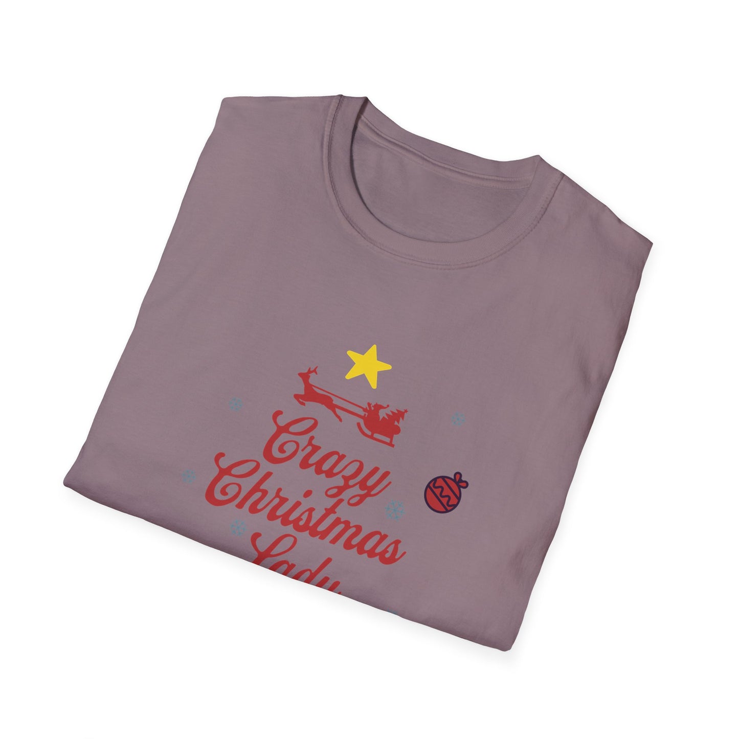 Crazy Christmas LadyUnisex Softstyle T-Shirt