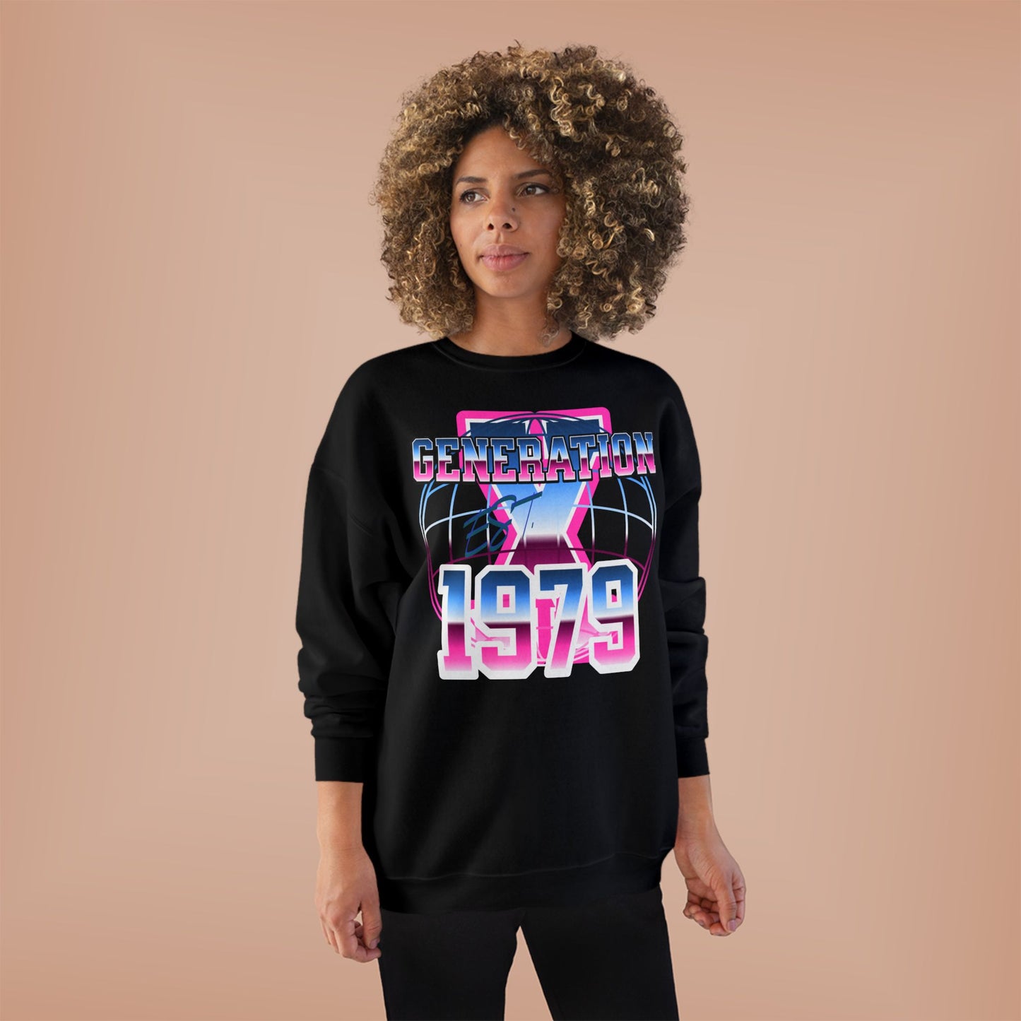 Retro Generation 1979 Eco-Friendly Crewneck Sweatshirt, Vintage Sweatshirt, Gift for 70s Kids, Cozy Layer, Nostalgic Apparel, EcoSmart Style