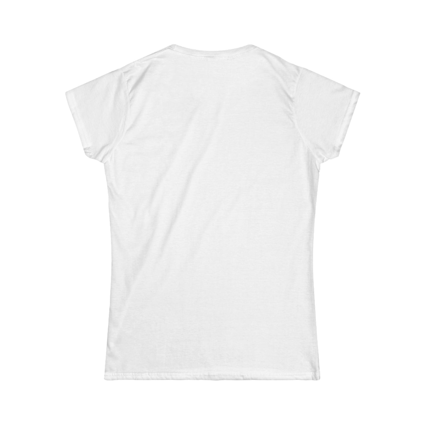 Back of white women's t-shirt blank