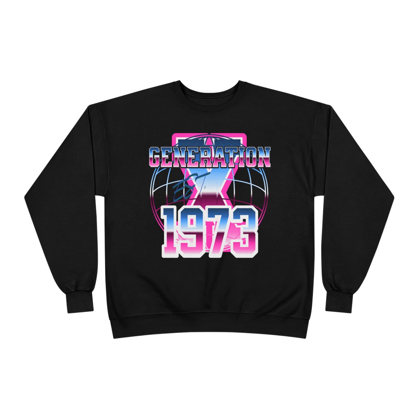 Retro Generation 1973 Crewneck Sweatshirt, Unisex Sweatshirt, Eco-Friendly Fashion, Vintage Style Wear, Gift for Gen X Enthusiasts