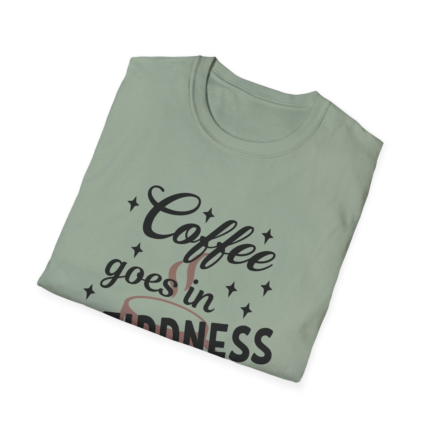 Coffee & Weirdness Unisex Softstyle T-Shirt | Funny Graphic Tee, Gift for Coffee Lovers, Quirky Humor Apparel, Casual Wear