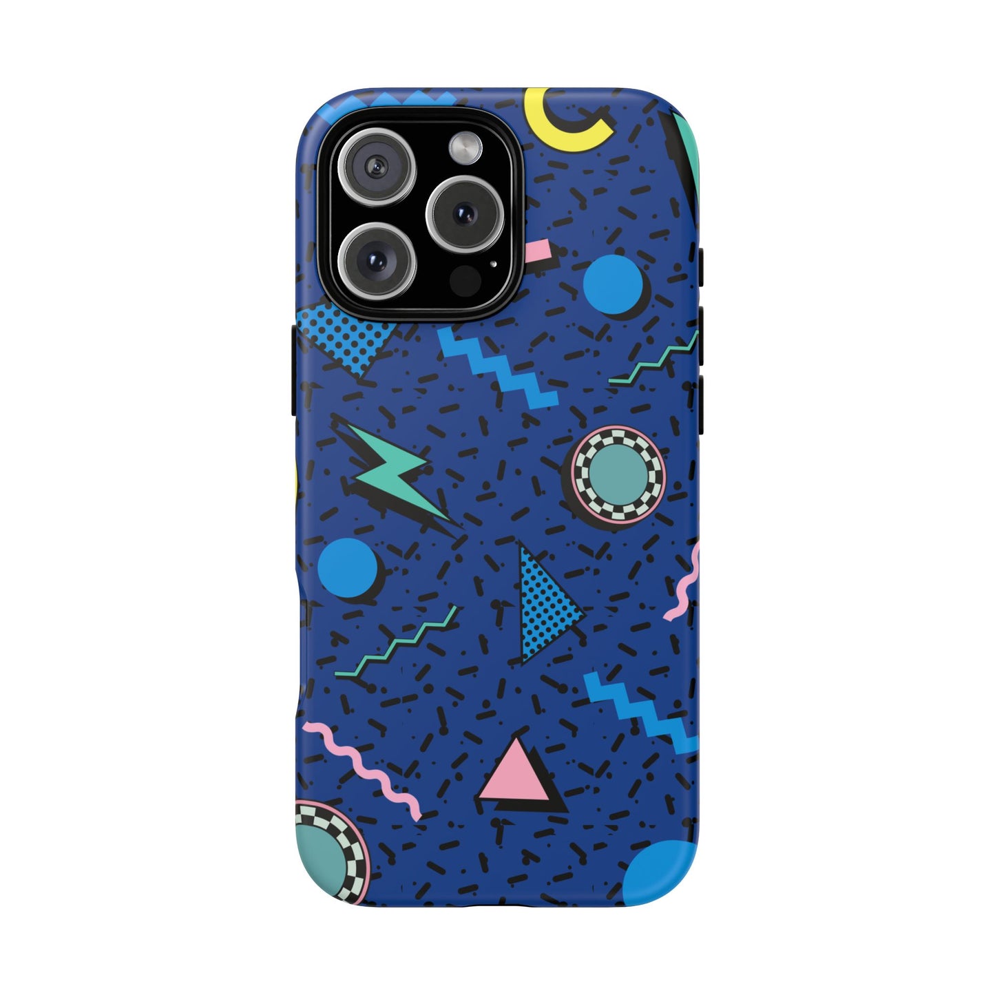 Blue Colorful Retro Phone Case, Tough On-the-Go Accessory, Unique Gift for Teenagers, Fun Pop Culture Aesthetic, Vibrant Phone Protection