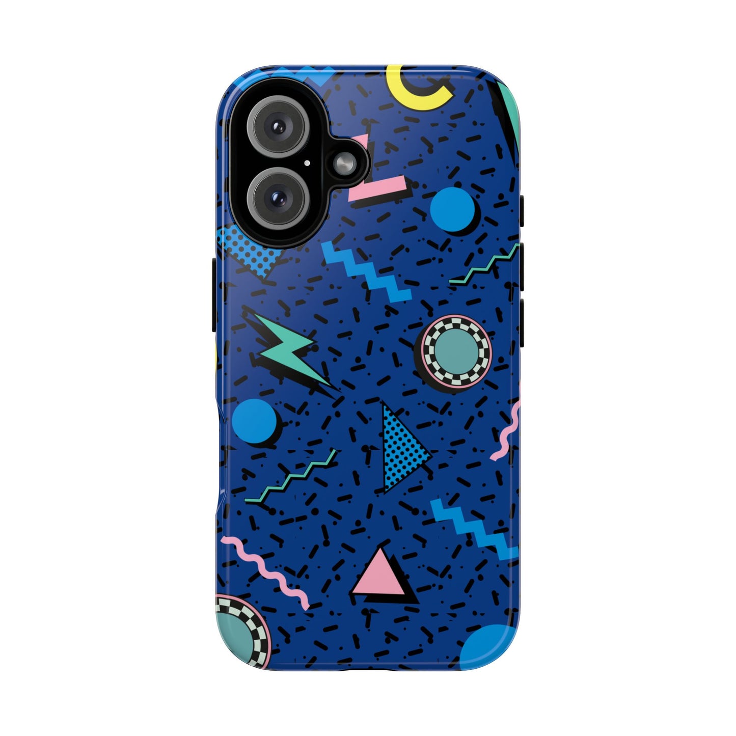 Blue Colorful Retro Phone Case, Tough On-the-Go Accessory, Unique Gift for Teenagers, Fun Pop Culture Aesthetic, Vibrant Phone Protection