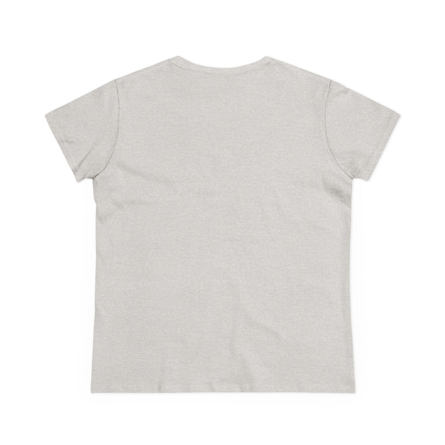 Back of women's gray t-shirt blank