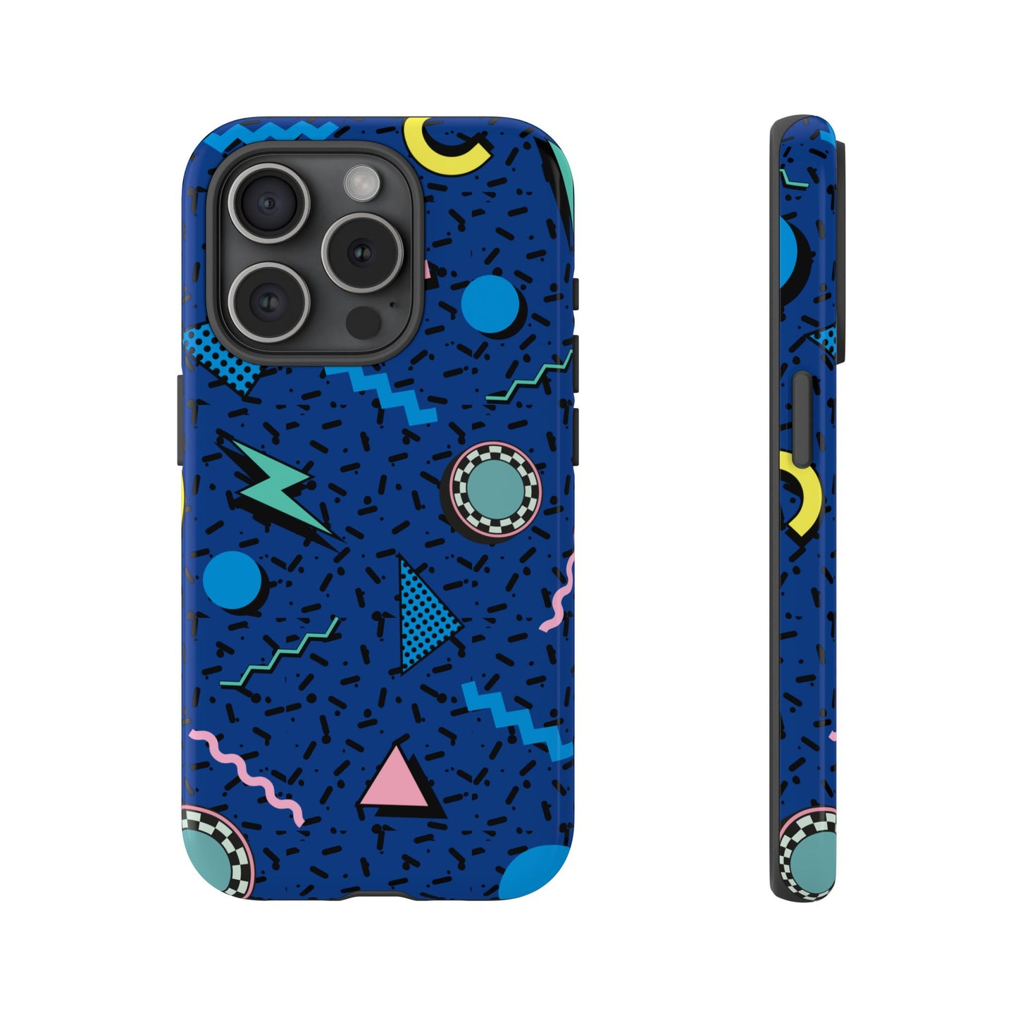 Blue Colorful Retro Phone Case, Tough On-the-Go Accessory, Unique Gift for Teenagers, Fun Pop Culture Aesthetic, Vibrant Phone Protection