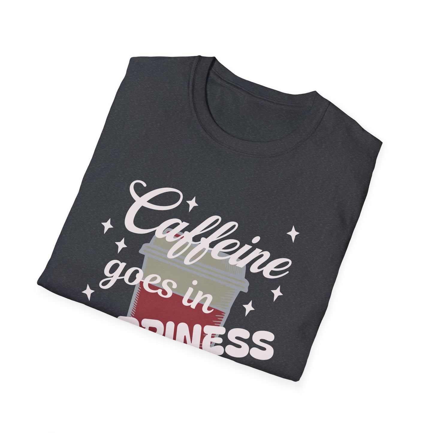 Caffeine & Happiness 2 Unisex T-Shirt, Funny Coffee Lover Tee, Gift for Her or Him, Casual Everyday Wear, Perfect for Birthdays