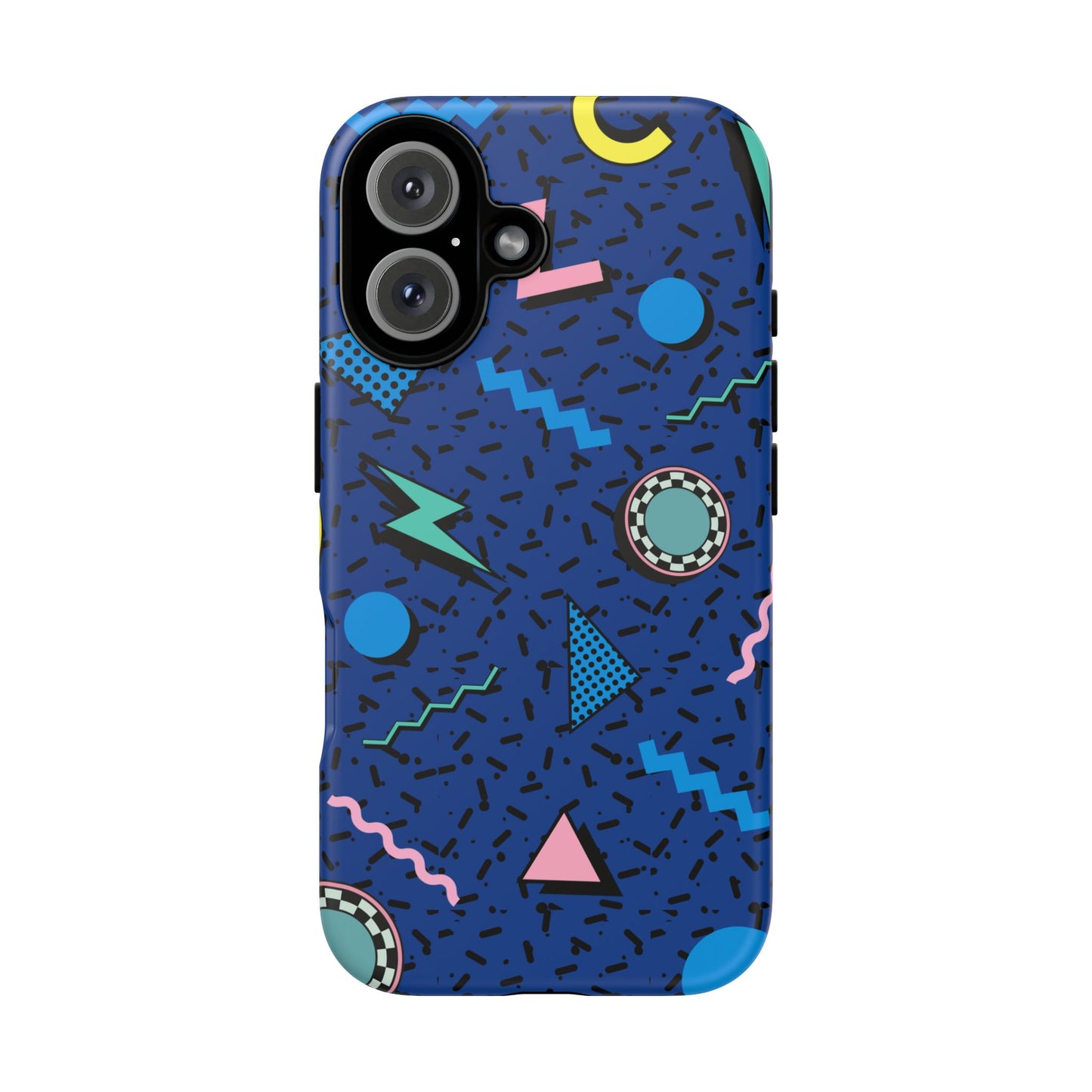 Blue Colorful Retro Phone Case, Tough On-the-Go Accessory, Unique Gift for Teenagers, Fun Pop Culture Aesthetic, Vibrant Phone Protection