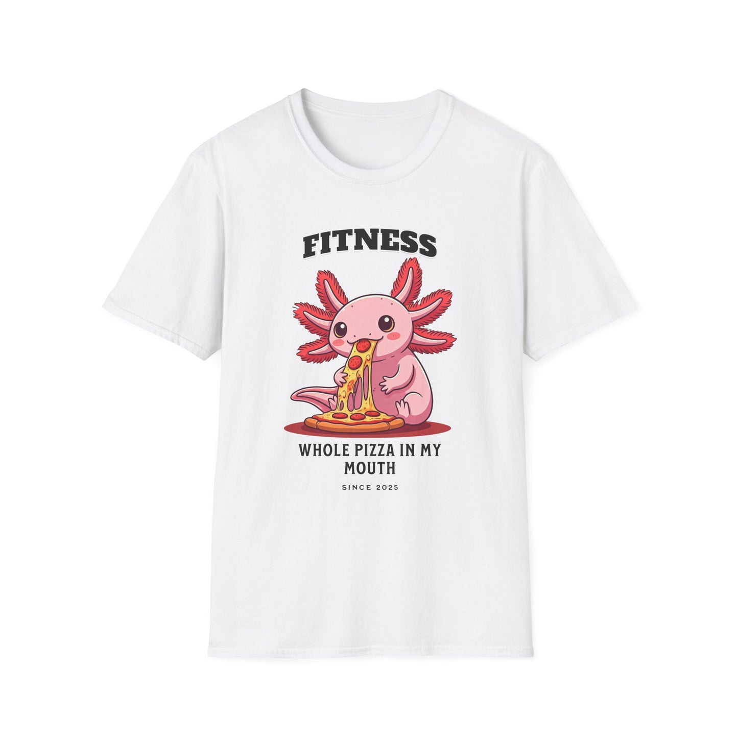 Fitness Axolotl Pizza T-Shirt for Gym Lovers