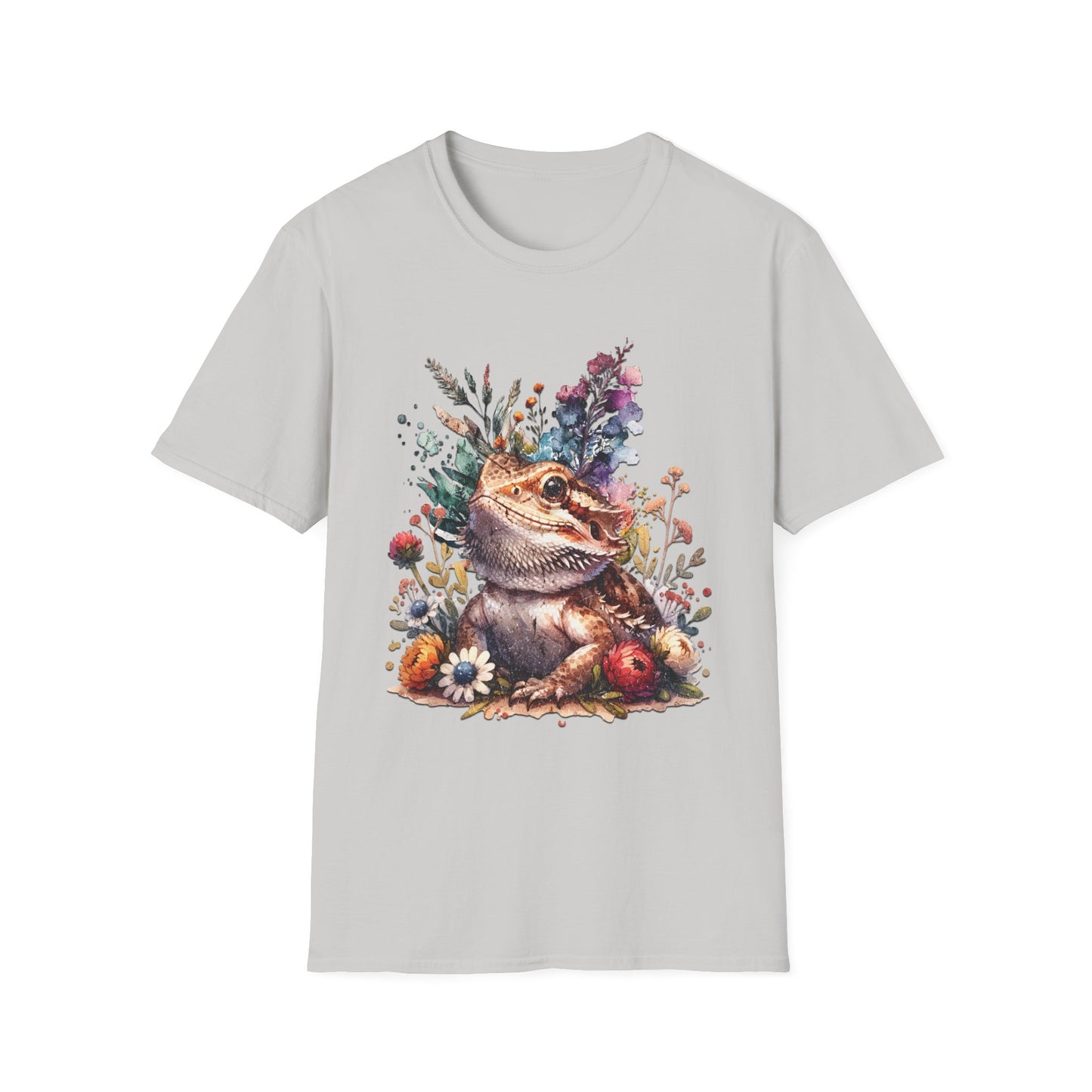 Bearded Dragon Botanical Unisex Softstyle Graphic Tee