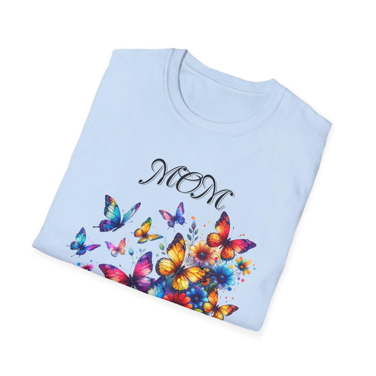 Mom Butterfly Floral Softstyle T-Shirt