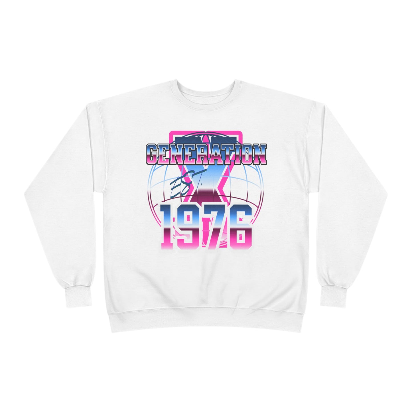 Retro Generation Crewneck Sweatshirt - Vintage 1976 Tee, Eco-Friendly Apparel, Unisex Fashion, Gift for Nostalgia Lovers, 80s Retro Style