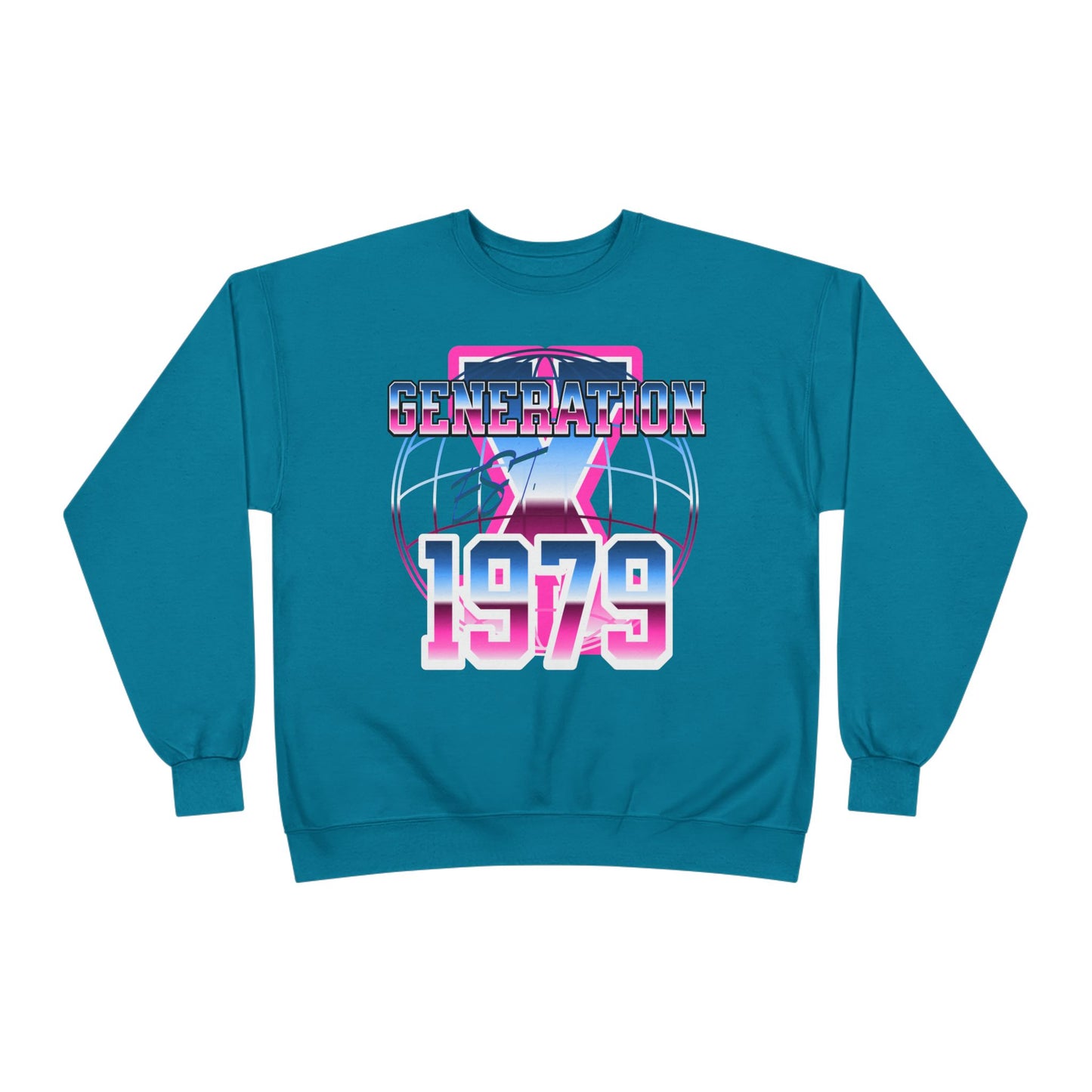 Retro Generation 1979 Eco-Friendly Crewneck Sweatshirt, Vintage Sweatshirt, Gift for 70s Kids, Cozy Layer, Nostalgic Apparel, EcoSmart Style
