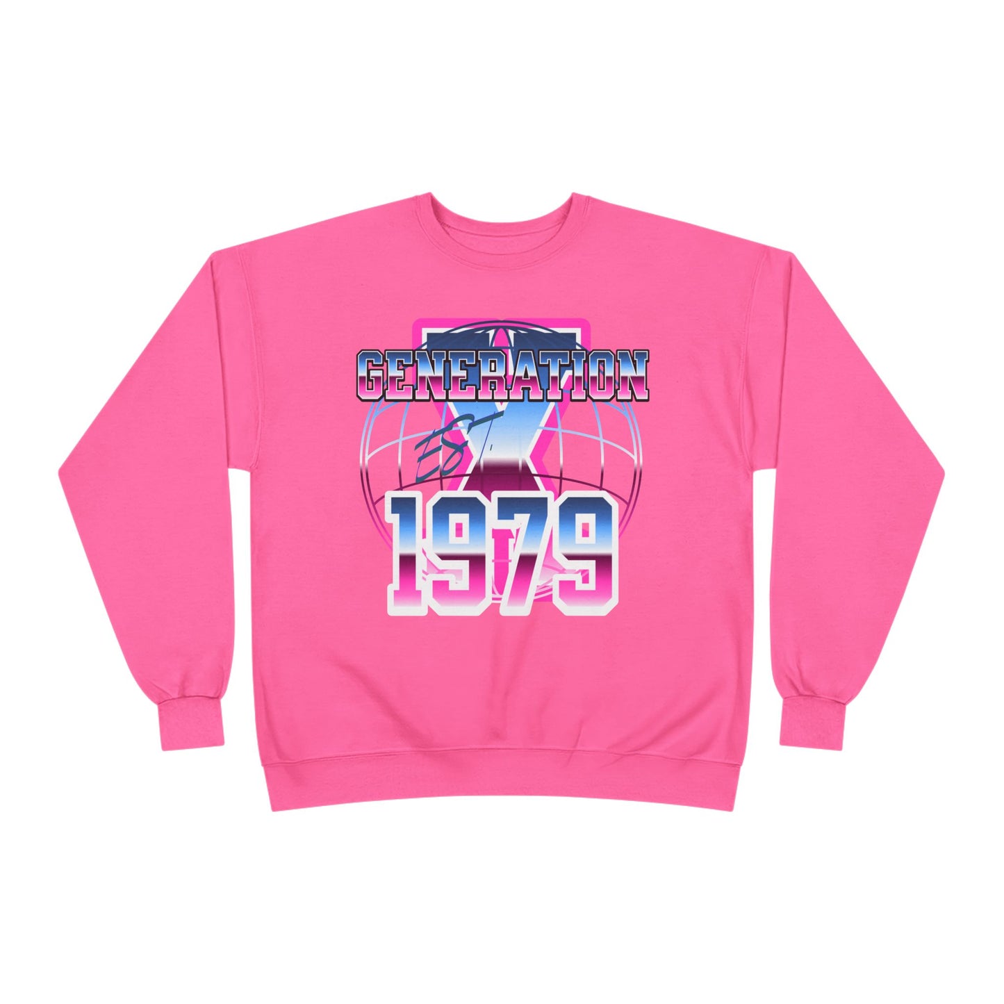 Retro Generation 1979 Eco-Friendly Crewneck Sweatshirt, Vintage Sweatshirt, Gift for 70s Kids, Cozy Layer, Nostalgic Apparel, EcoSmart Style