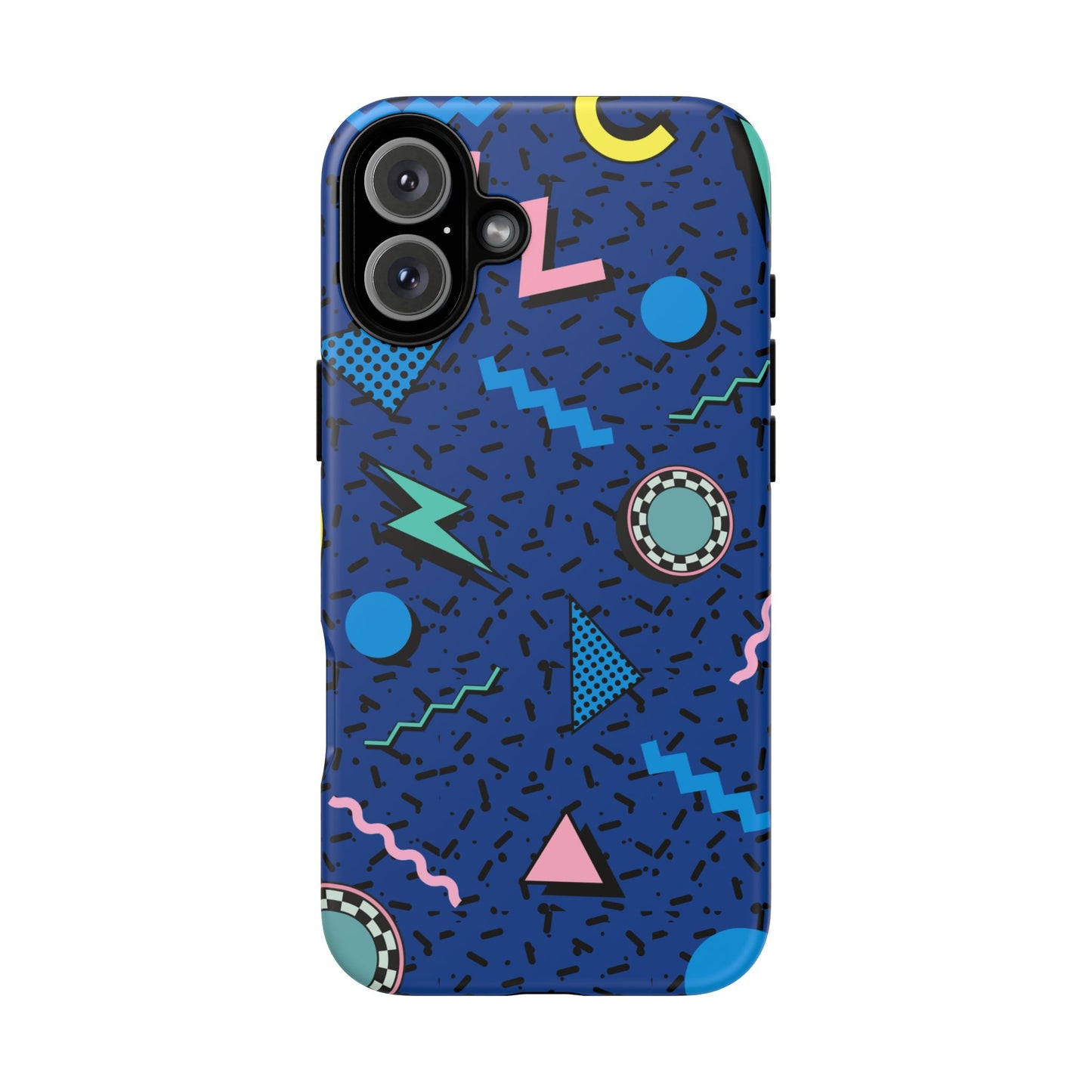 Blue Colorful Retro Phone Case, Tough On-the-Go Accessory, Unique Gift for Teenagers, Fun Pop Culture Aesthetic, Vibrant Phone Protection