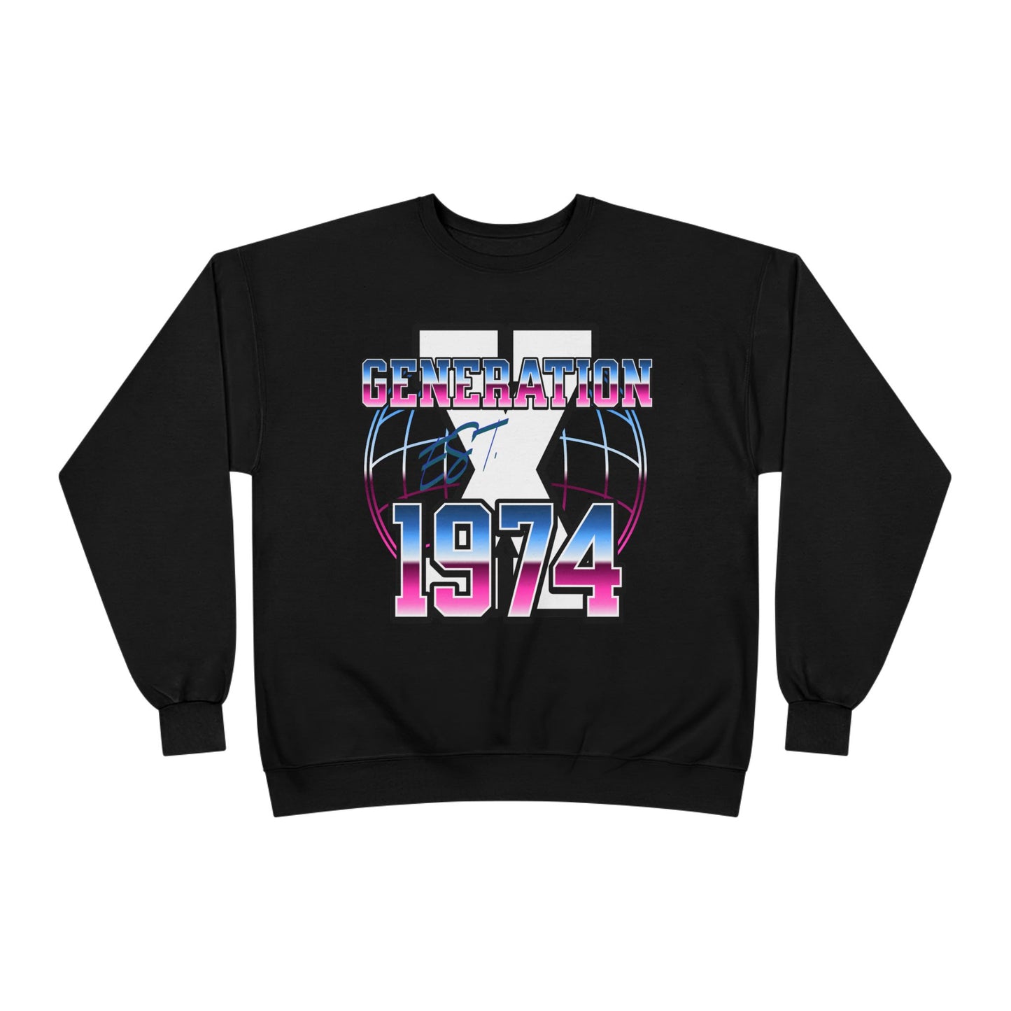 Retro 1974 Generation Eco Crewneck Sweatshirt, Unisex Pullover, Vintage Inspired, Gift for Birthdays, Casual Wear, Nostalgic Apparel