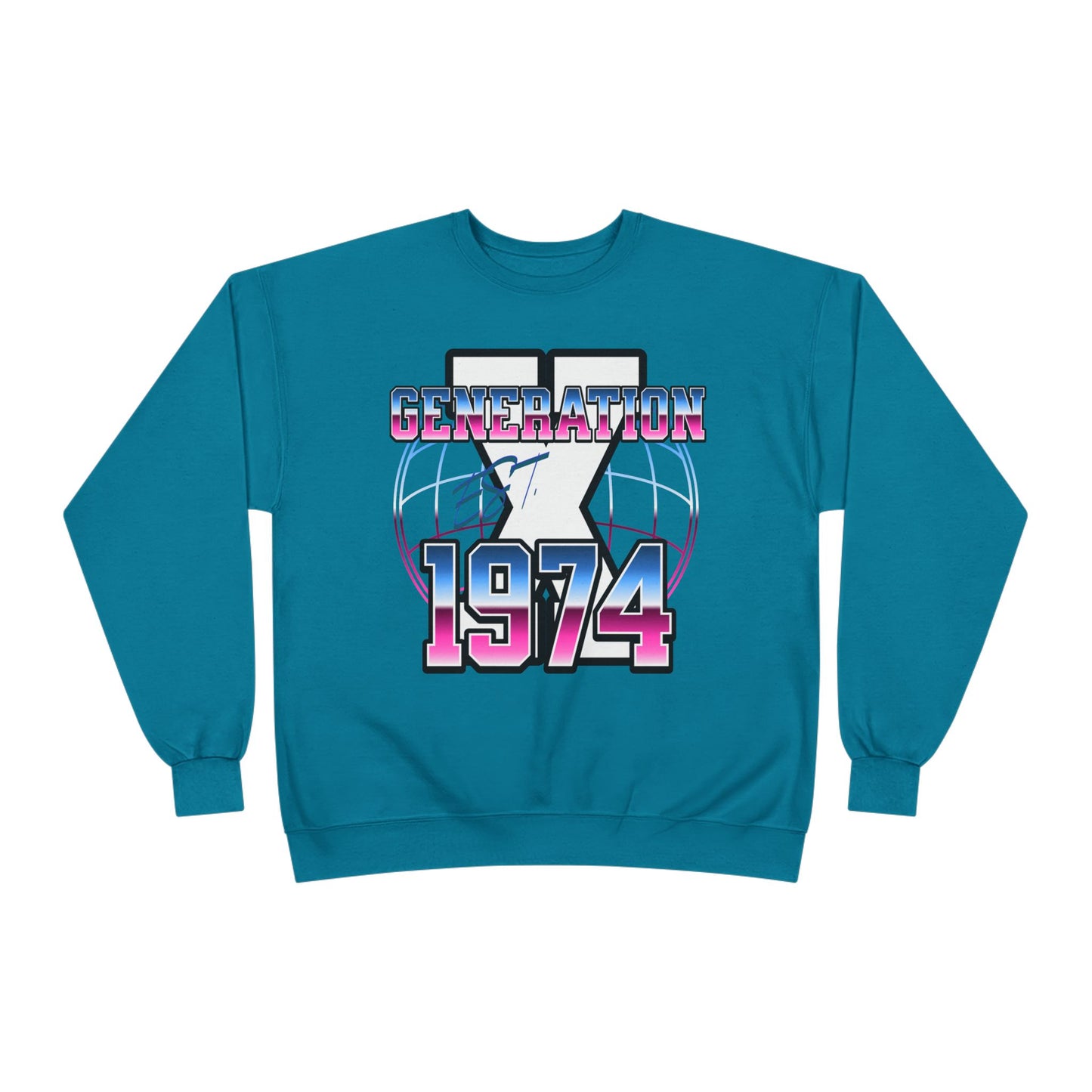 Retro 1974 Generation Eco Crewneck Sweatshirt, Unisex Pullover, Vintage Inspired, Gift for Birthdays, Casual Wear, Nostalgic Apparel