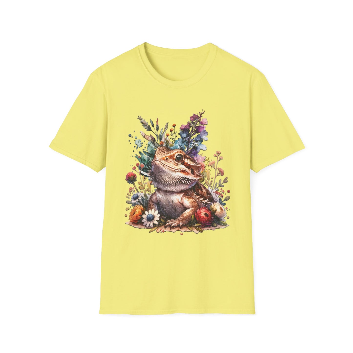 Bearded Dragon Botanical Unisex Softstyle Graphic Tee