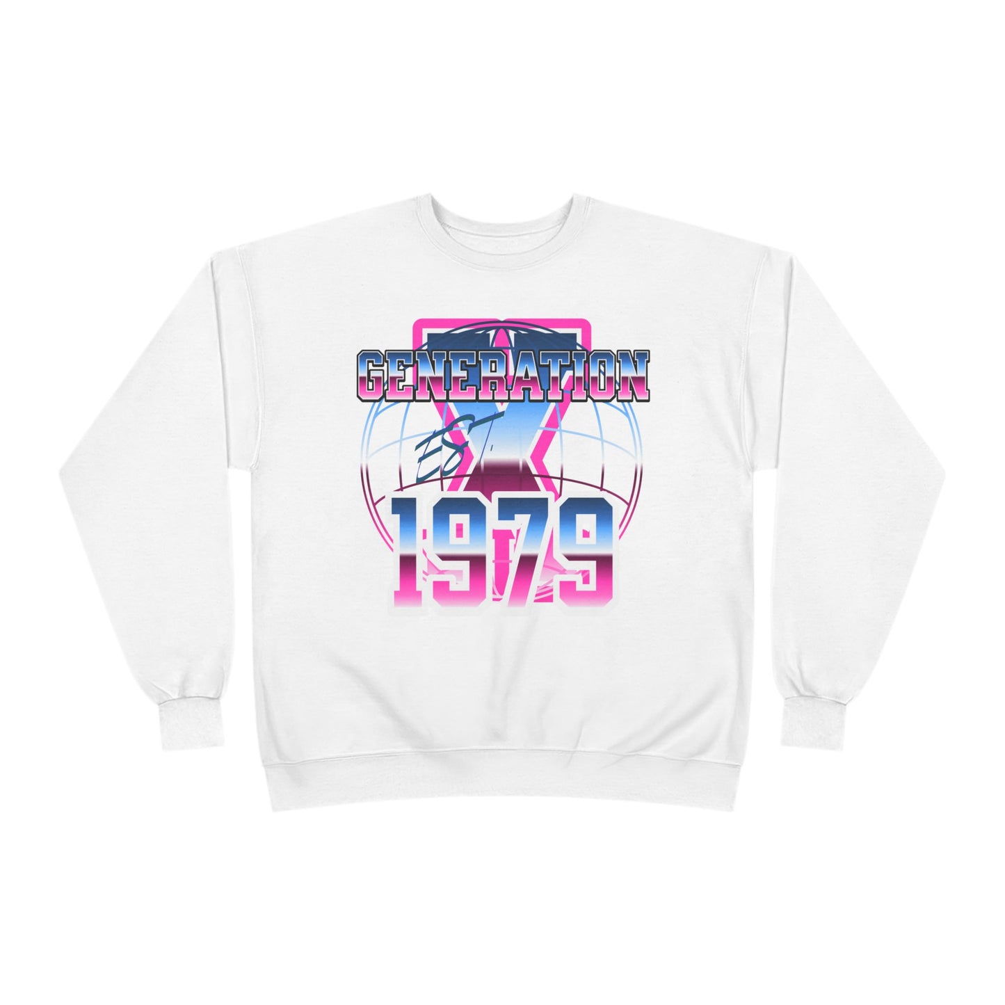 Retro Generation 1979 Eco-Friendly Crewneck Sweatshirt, Vintage Sweatshirt, Gift for 70s Kids, Cozy Layer, Nostalgic Apparel, EcoSmart Style