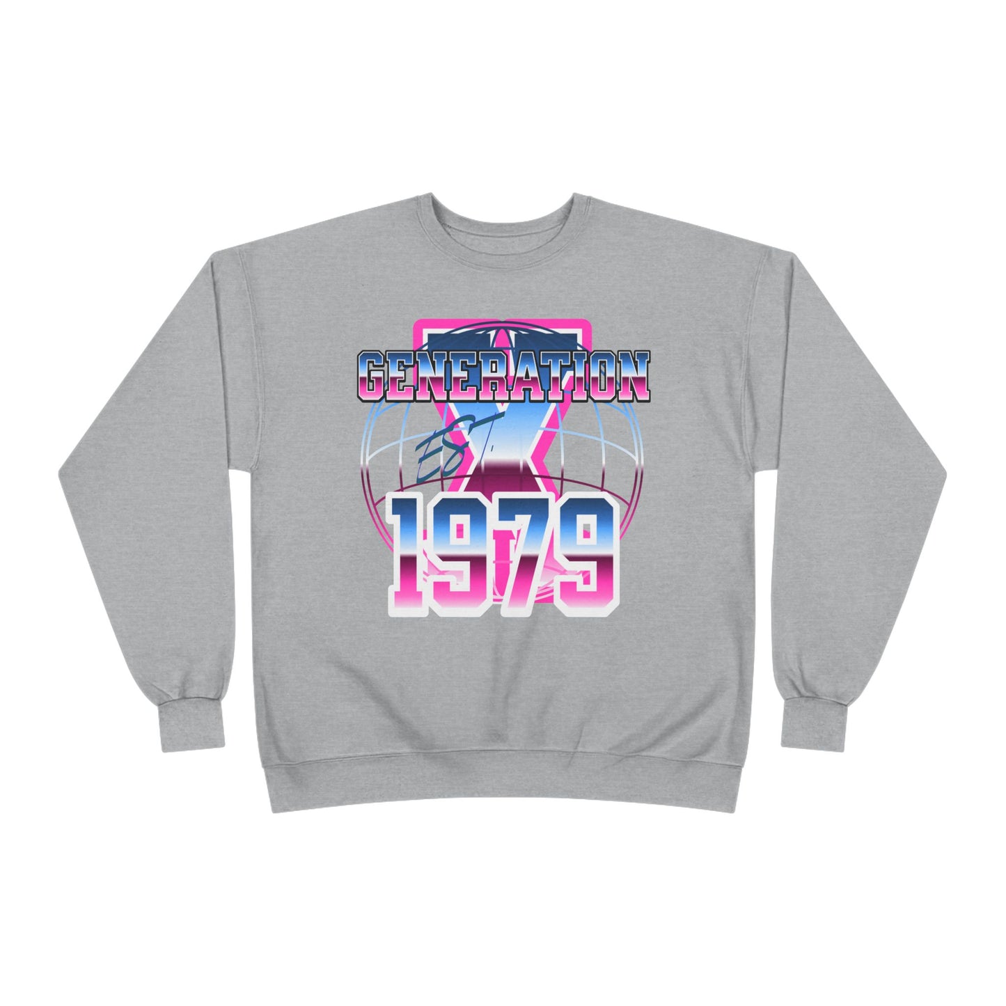 Retro Generation 1979 Eco-Friendly Crewneck Sweatshirt, Vintage Sweatshirt, Gift for 70s Kids, Cozy Layer, Nostalgic Apparel, EcoSmart Style