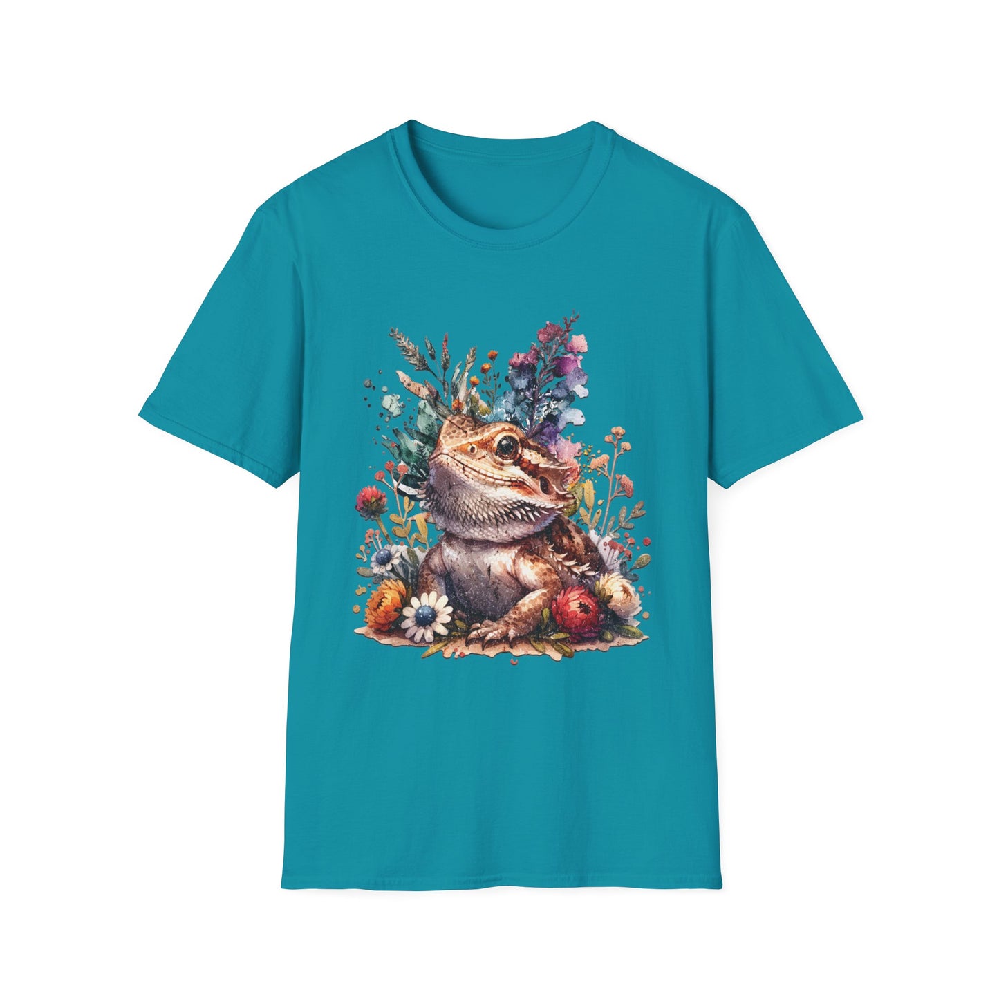 Bearded Dragon Botanical Unisex Softstyle Graphic Tee