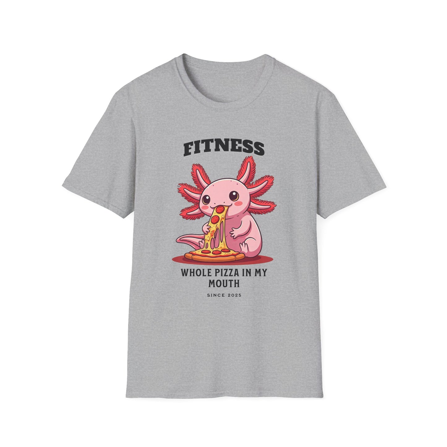 Fitness Axolotl Pizza T-Shirt for Gym Lovers