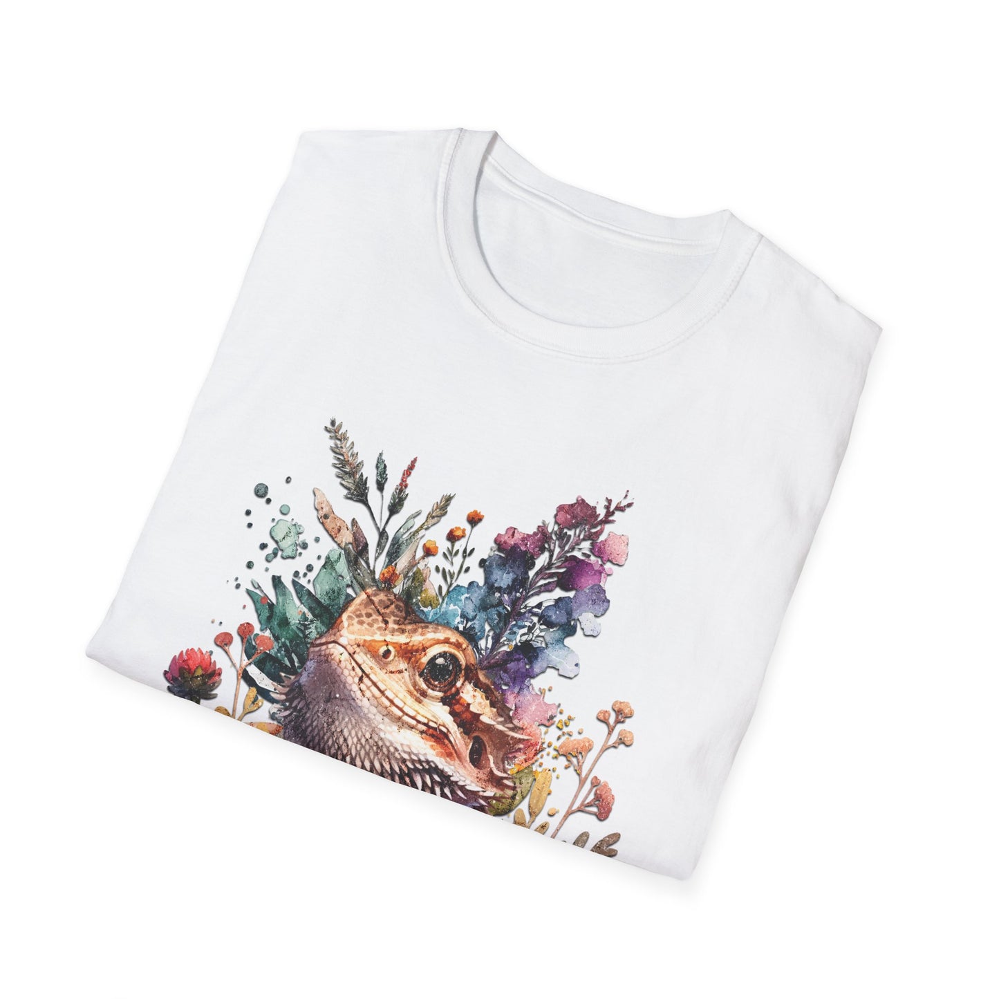 Bearded Dragon Botanical Unisex Softstyle Graphic Tee