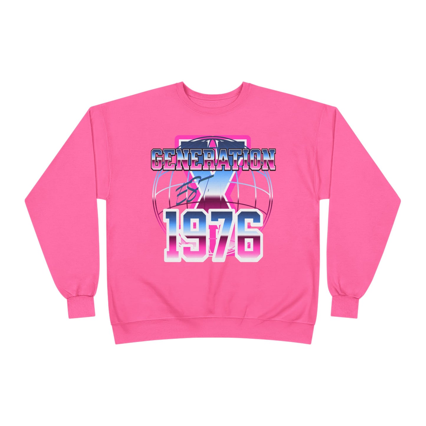 Retro Generation Crewneck Sweatshirt - Vintage 1976 Tee, Eco-Friendly Apparel, Unisex Fashion, Gift for Nostalgia Lovers, 80s Retro Style