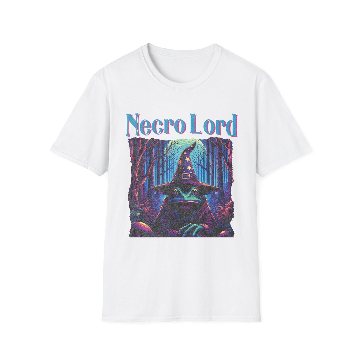 Necro Lord Fake Band Graphic T-Shirt | Unisex Softstyle Tee, Concerts, Festivals, Casual Wear