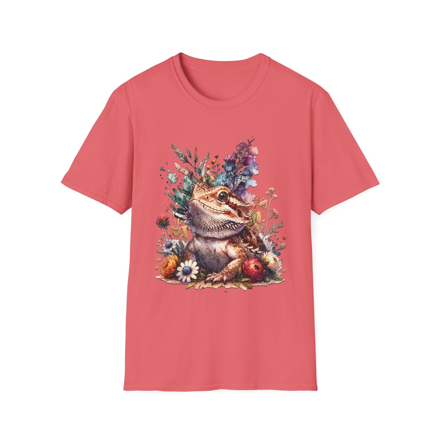 Bearded Dragon Botanical Unisex Softstyle Graphic Tee