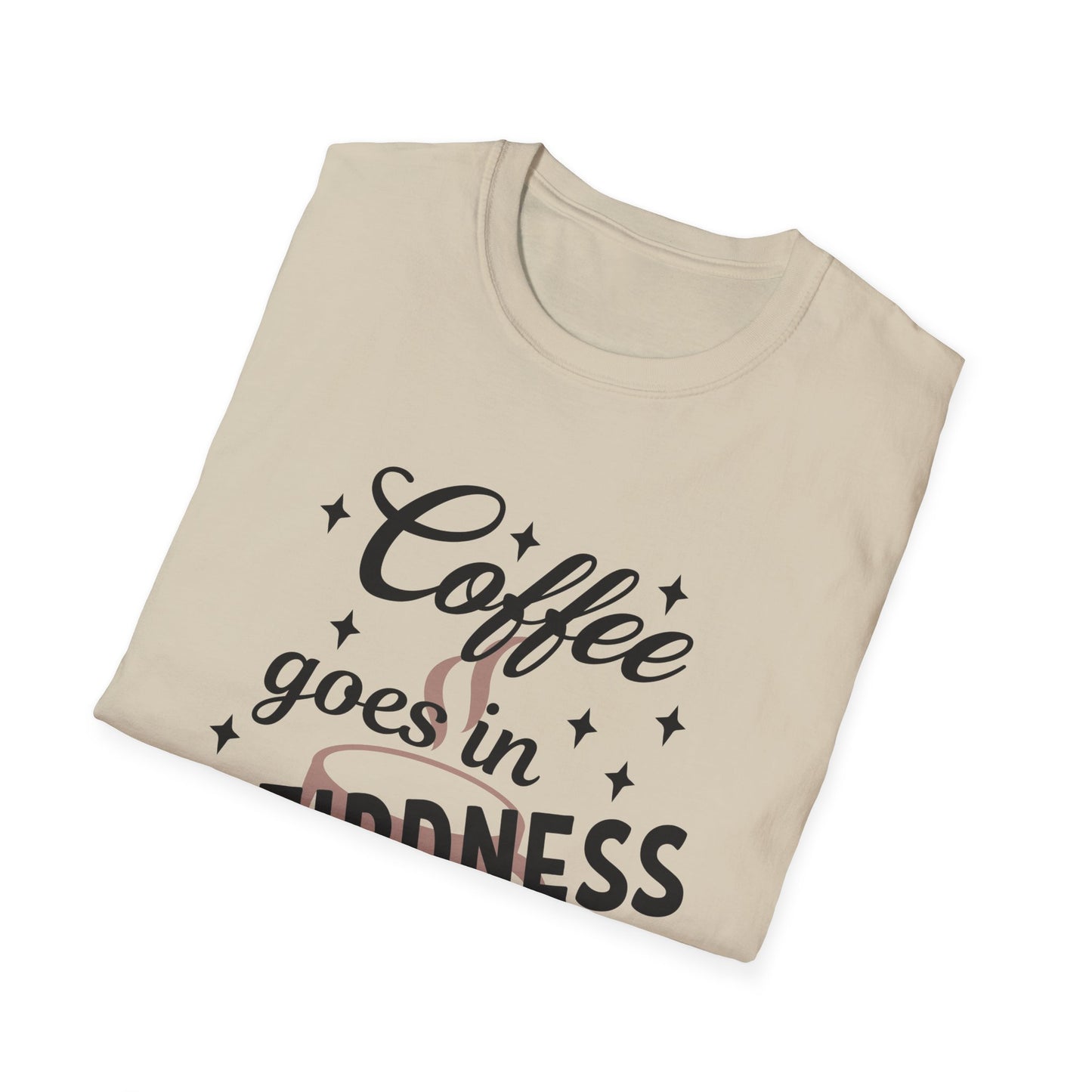 Coffee & Weirdness Unisex Softstyle T-Shirt | Funny Graphic Tee, Gift for Coffee Lovers, Quirky Humor Apparel, Casual Wear