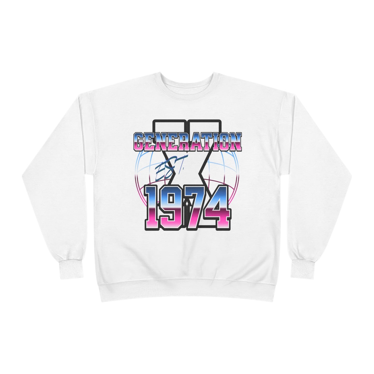 Retro 1974 Generation Eco Crewneck Sweatshirt, Unisex Pullover, Vintage Inspired, Gift for Birthdays, Casual Wear, Nostalgic Apparel