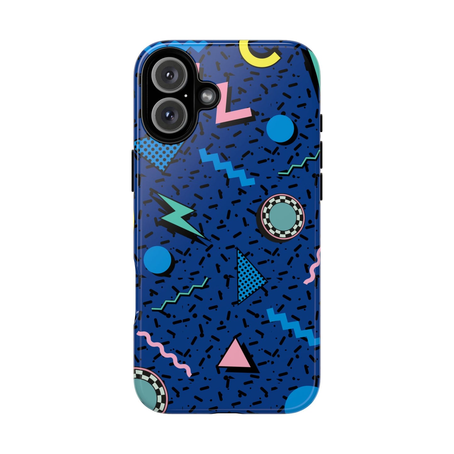 Blue Colorful Retro Phone Case, Tough On-the-Go Accessory, Unique Gift for Teenagers, Fun Pop Culture Aesthetic, Vibrant Phone Protection