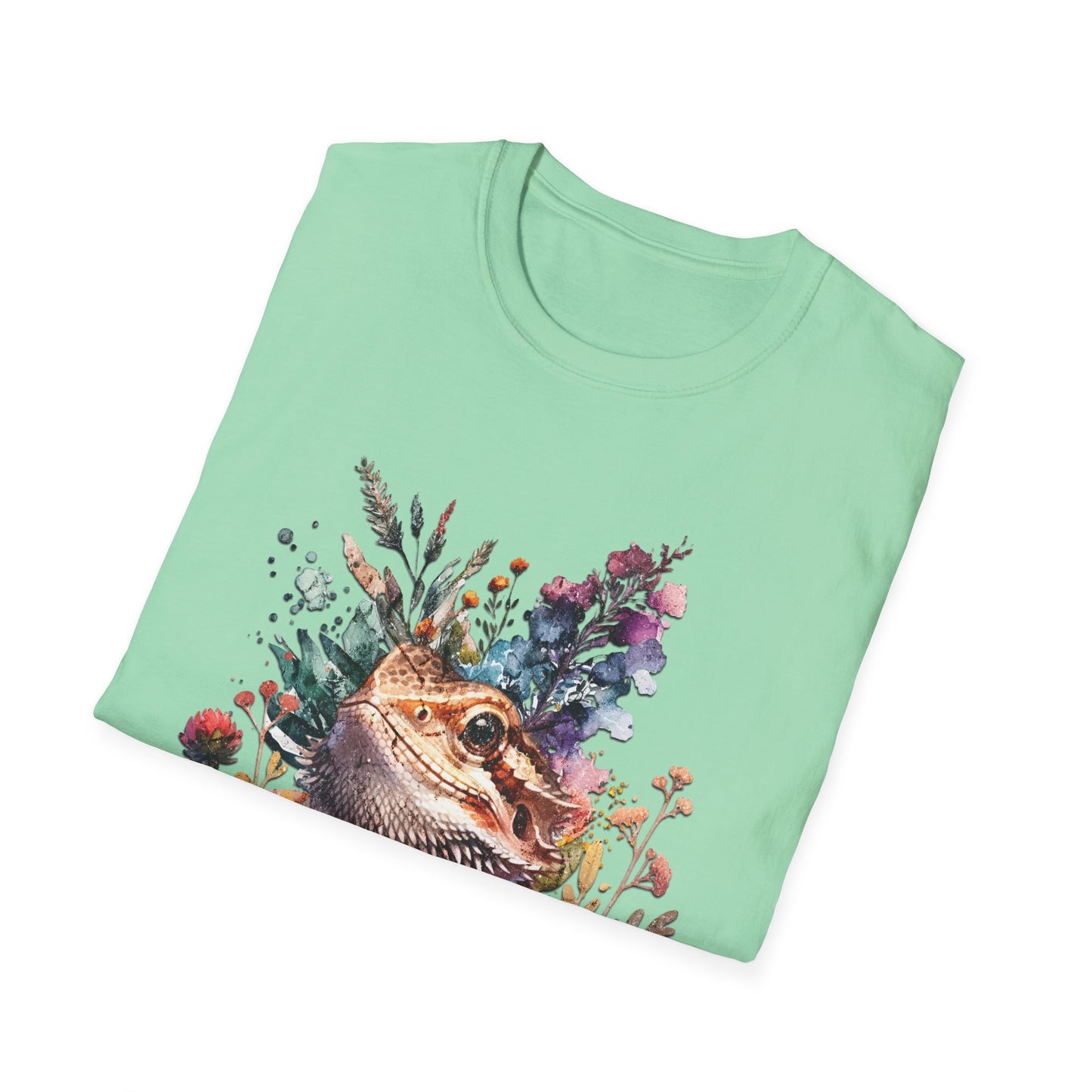 Bearded Dragon Botanical Unisex Softstyle Graphic Tee