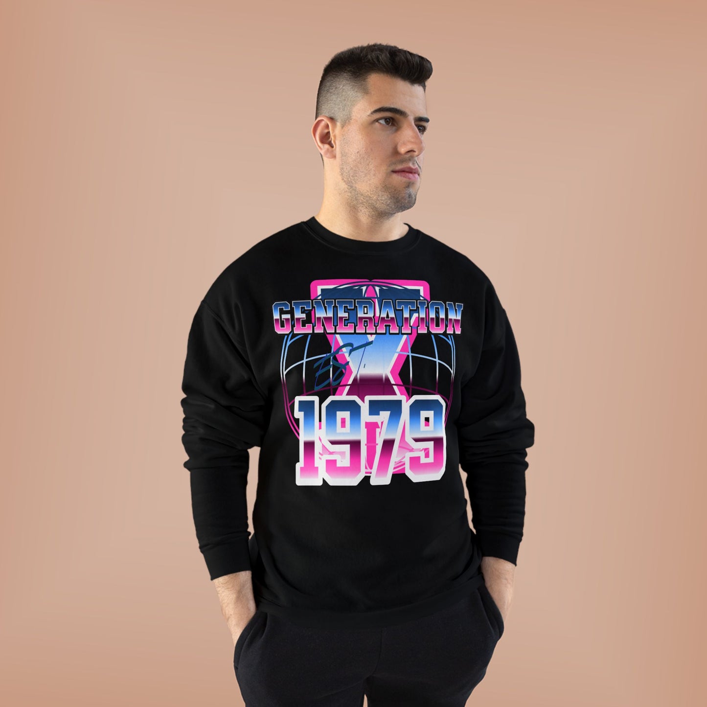 Retro Generation 1979 Eco-Friendly Crewneck Sweatshirt, Vintage Sweatshirt, Gift for 70s Kids, Cozy Layer, Nostalgic Apparel, EcoSmart Style