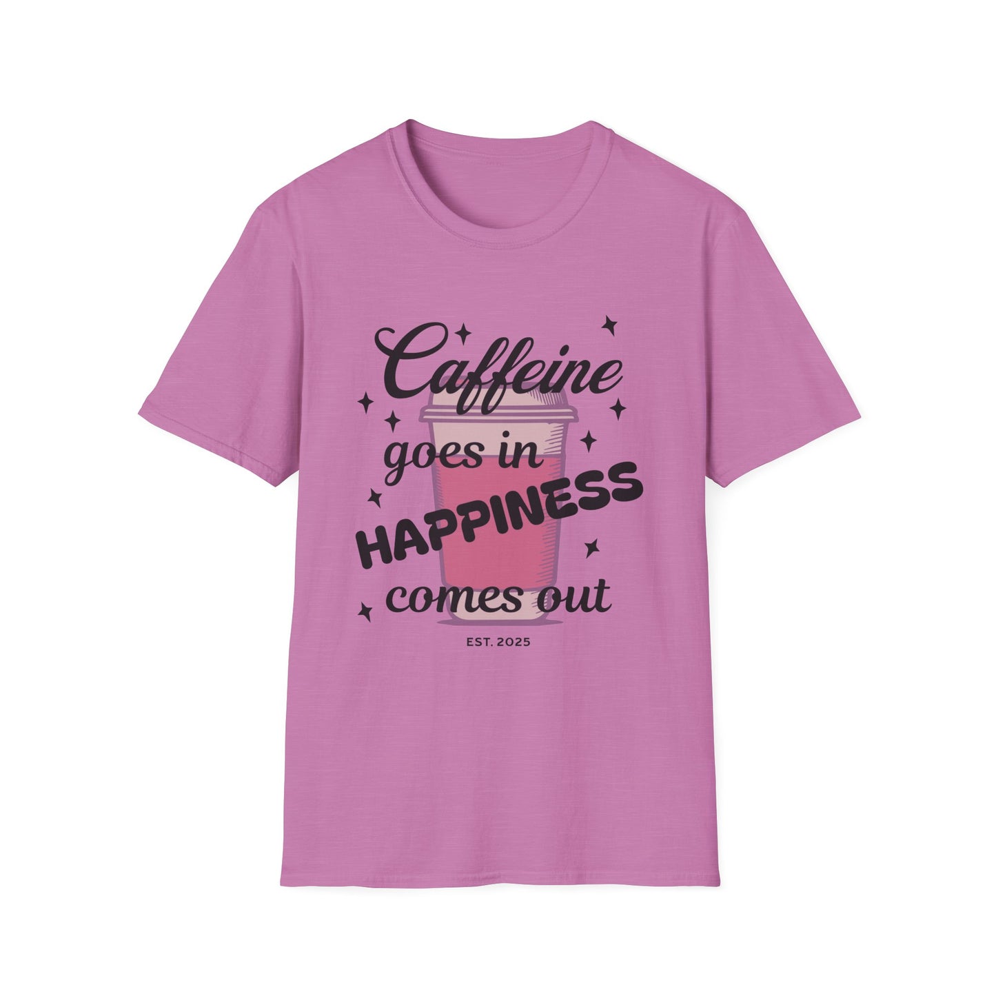 Caffeine & Happiness T-Shirt, Funny Coffee Lover Tee, Unisex Gift, 2022 Birthday Present, Casual Daily Wear