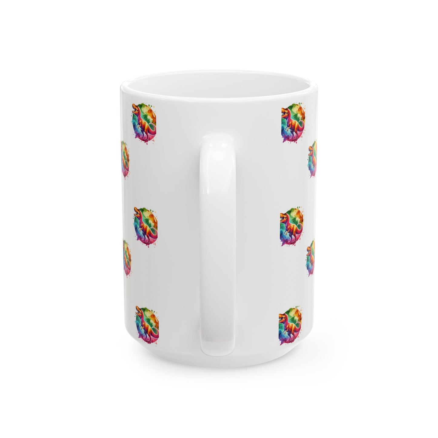T Rex Colorful Abstract 15 oz. Ceramic Mug - Brighten Your Morning, Gift for Coffee Lovers, Unique Drinkware for Special Occasions