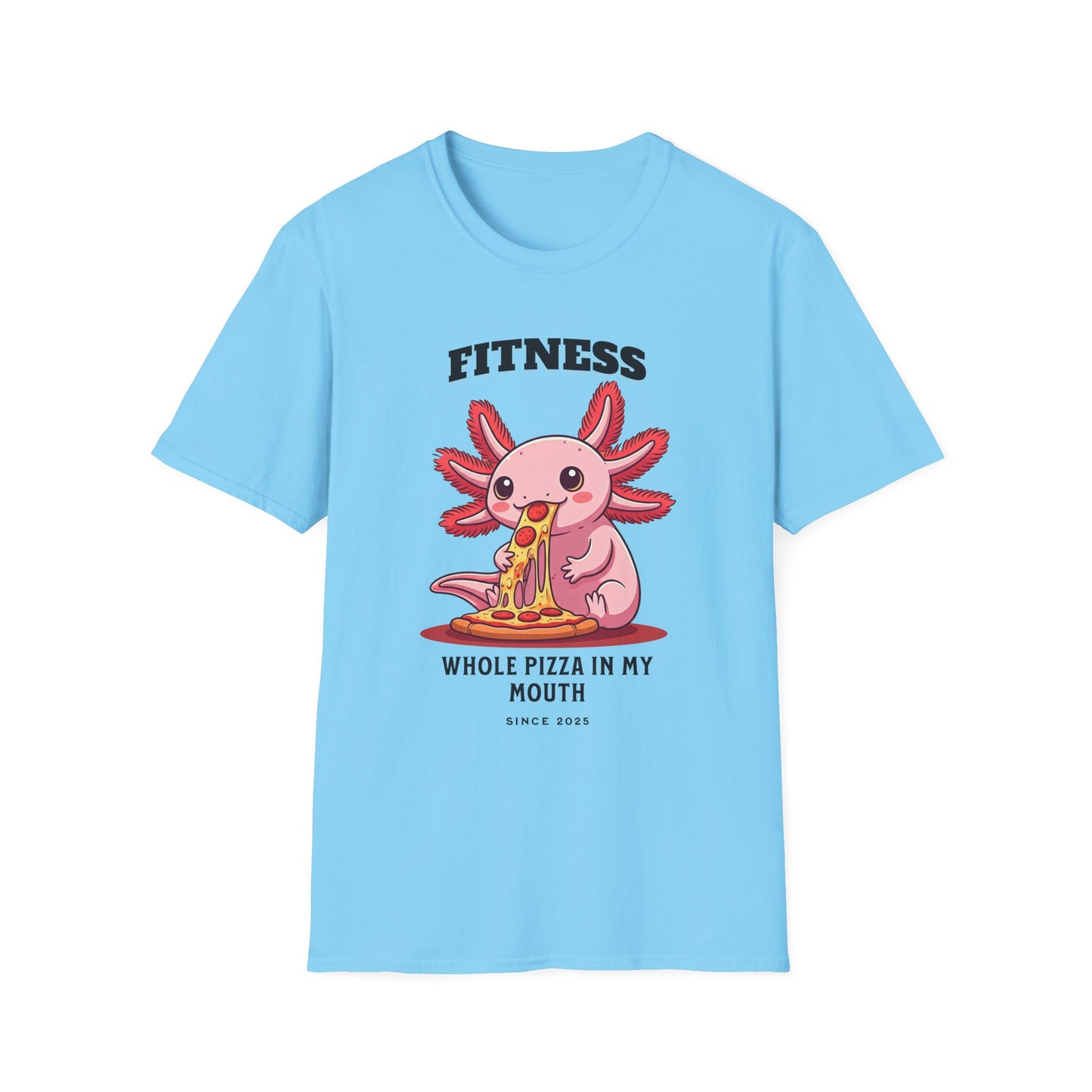 Fitness Axolotl Pizza T-Shirt for Gym Lovers