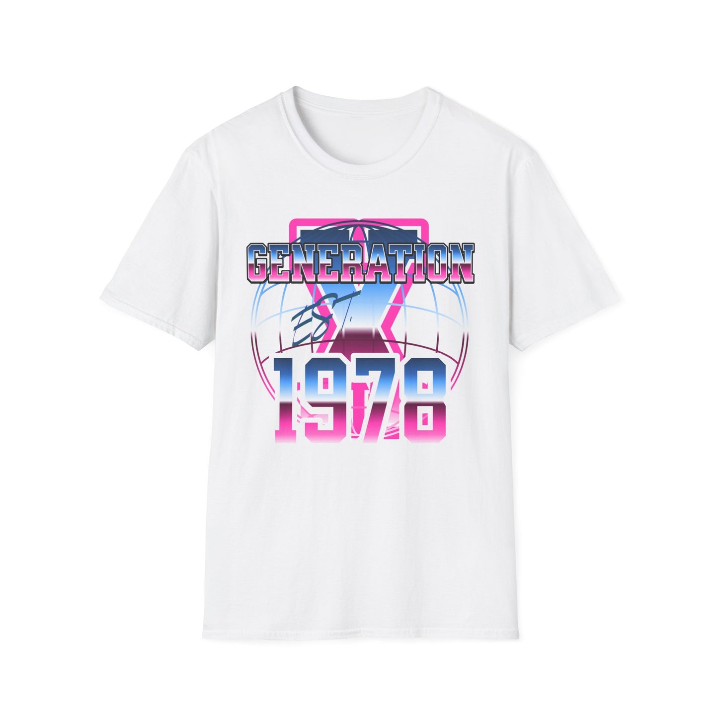 Retro Generation X 1978 Unisex Softstyle T-Shirt, Vintage Graphic Tee, 80s Nostalgia Shirt, Gift for Gen X, Birthday Celebration Outfit