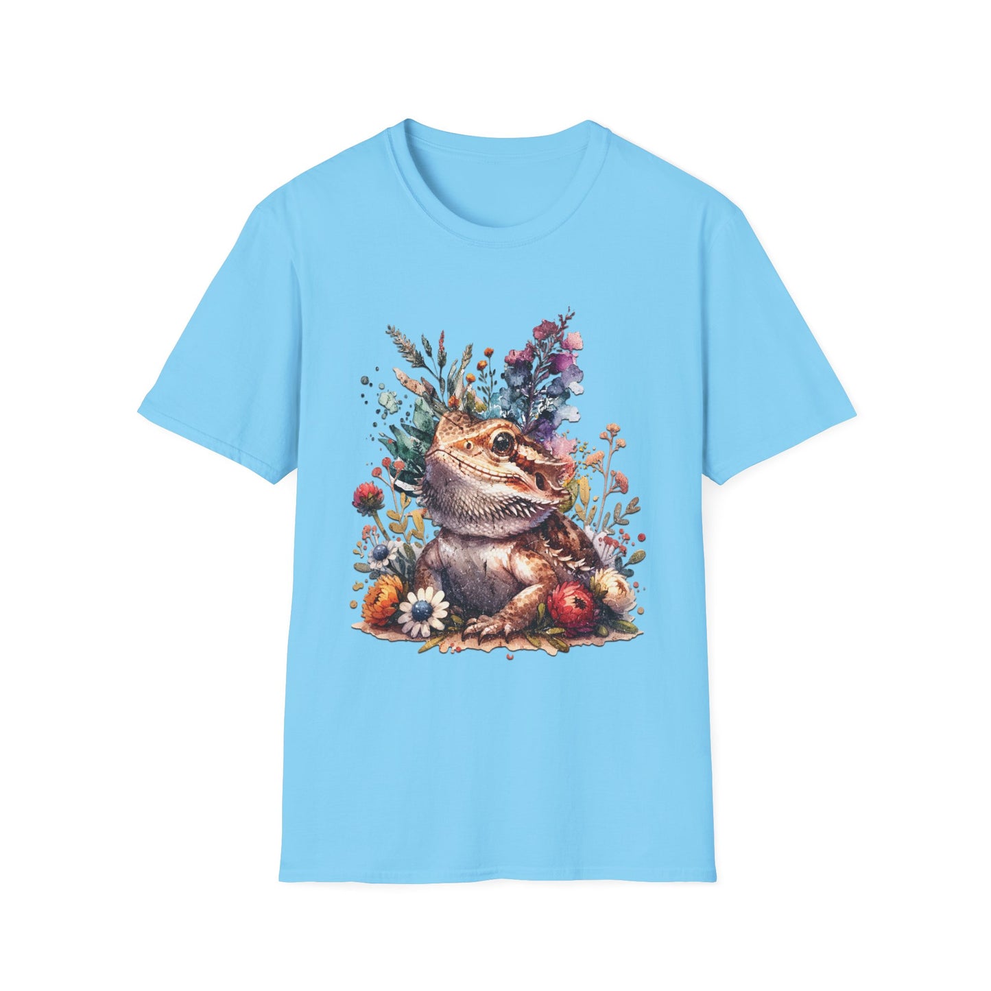 Bearded Dragon Botanical Unisex Softstyle Graphic Tee