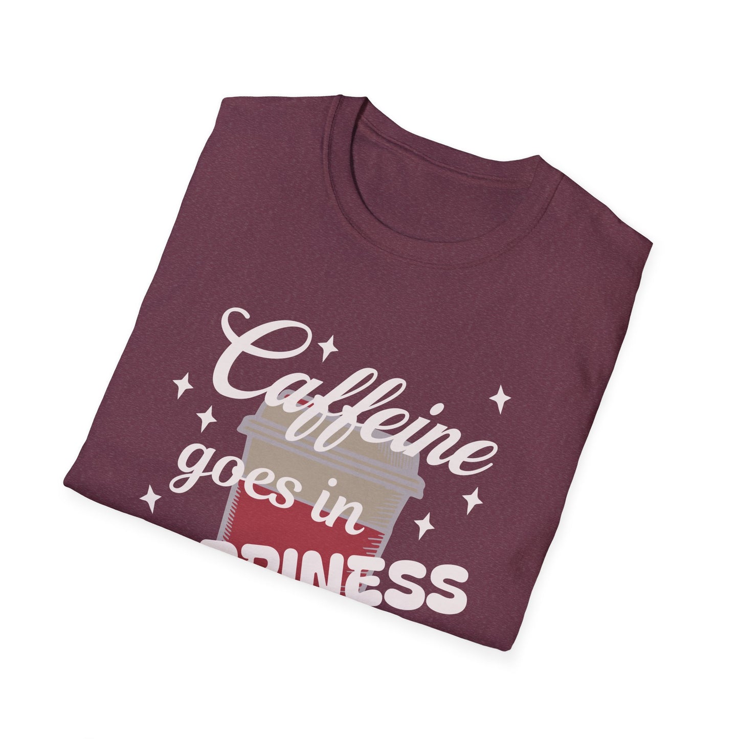 Caffeine & Happiness 2 Unisex T-Shirt, Funny Coffee Lover Tee, Gift for Her or Him, Casual Everyday Wear, Perfect for Birthdays