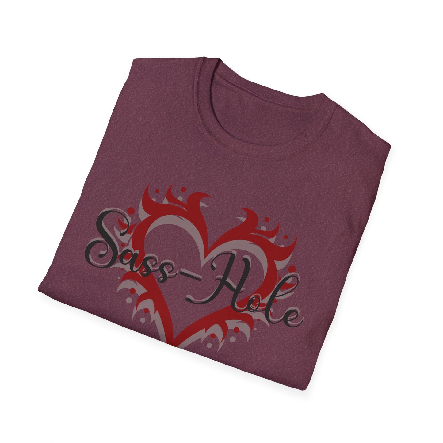 Sass-Hole T-Shirt with Heart Design, Casual Tee, Graphic Shirt, Sassy Girl Day, Everyday Wear