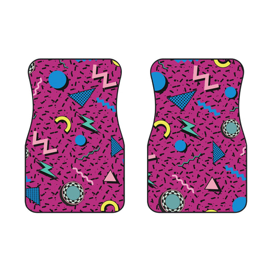 Pink Colorful Retro Car Mats (2x Front) - Fun Car Accessories for Road Trips, Gifts for Car Enthusiasts, Vibrant Interior Decor, Unique [...]